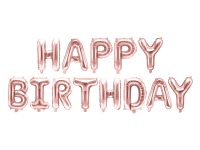 Fooliumist tähed "HAPPY BIRTHDAY" roosa kuldne