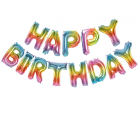 Надпись «HAPPY BIRTHDAY» цветной с воздухом