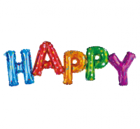 Inscription «HAPPY» with air