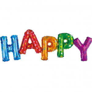 Inscription «HAPPY» with air