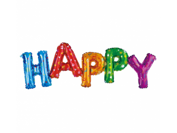 Inscription «HAPPY» with air