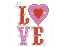 Inscription «Love», pink-red