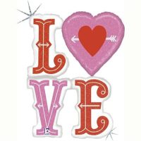 Inscription «Love», pink-red