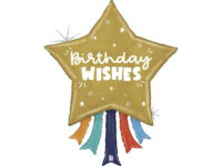 Фольгированный шар "BIRTHDAY WISHES", звезда