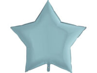 Star, pastel blue, metallic