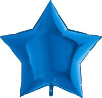 Star, blue, metallic