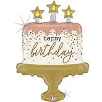 Fooliumist tort «HAPPY BIRTHDAY», konfettidega