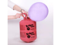 Helium tank for inflating balloons, disposable