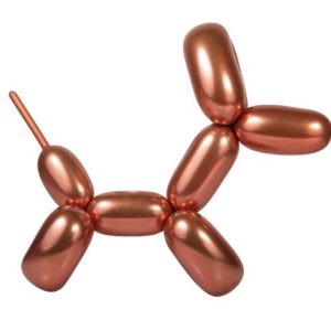 Bronze bright balloon dog isolated on the white background Latex balloon «pastel ocher»