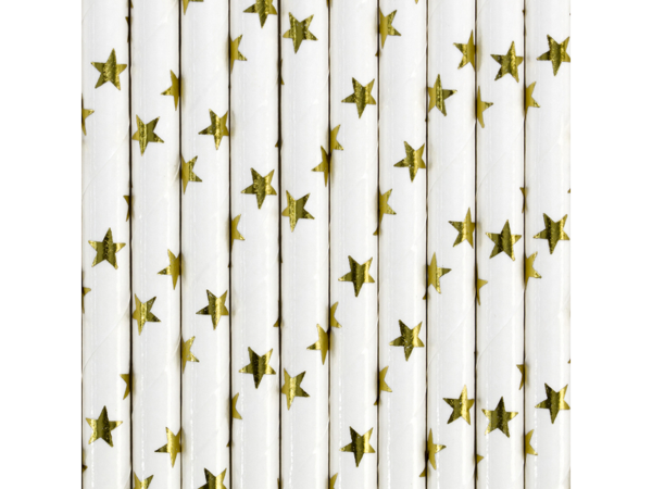 joogikorred-tahed-kuldsed Paper straws "STARS", golden