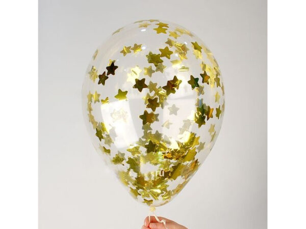 Crystal clear with confetti "gold stars"