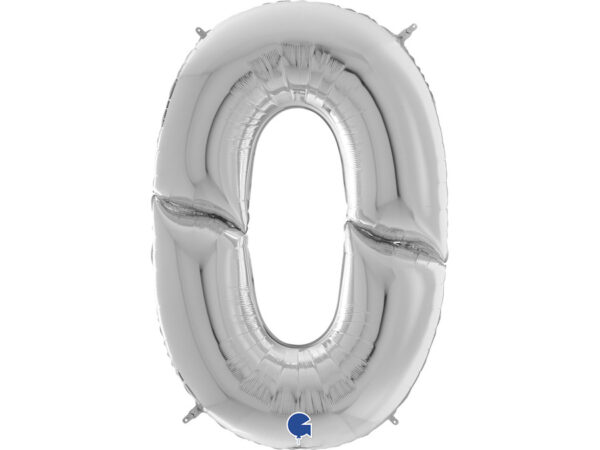 number-0-suur Фольгированный шар "ЦИФРА 0" серебряный, огромный