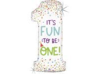 Фольгированный шар "ЦИФРА 1 IT'S FUN TO BE ONE!" блестящий