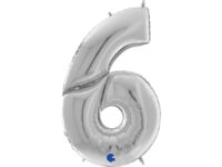 number-6-uur Фольгированный шар "ЦИФРА 6" серебряный, огромный