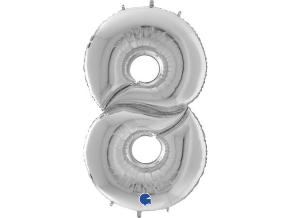 number-8-suur Фольгированный шар "ЦИФРА 8" серебряный, огромный