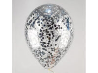 Crystal clear with confetti "silver squares"