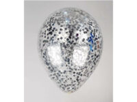 Crystal clear with confetti "silver circles"