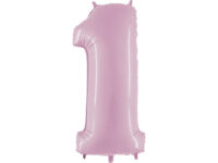 Foil balloon "NUMBER 1" pastel pink