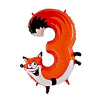 Foil balloon "NUMBER 3 FOX"