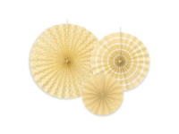 Rosettes, made of paper, yellow