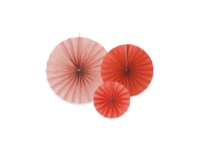 Rosettes, made of paper, pink