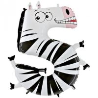 Fooliumist õhupall "NUMBER 5 ZEBRA"