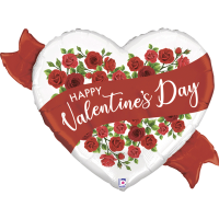 Фольгированный шар сердце "HAPPY VALENTINE´S DAY"
