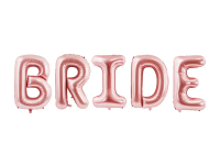 Foil balloons, letters "BRIDE", big, rose gold