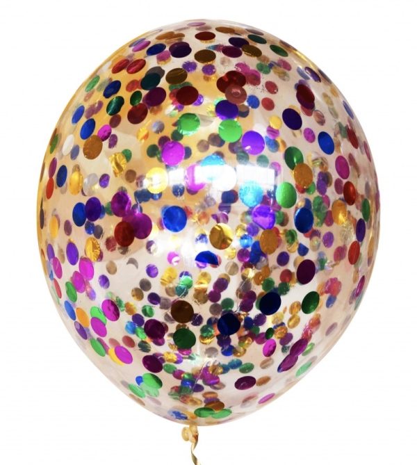 varvilised-tapid Crystal clear with confetti "multicolor circles"