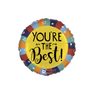 Foil balloon "YOU'RE THE BEST!", round